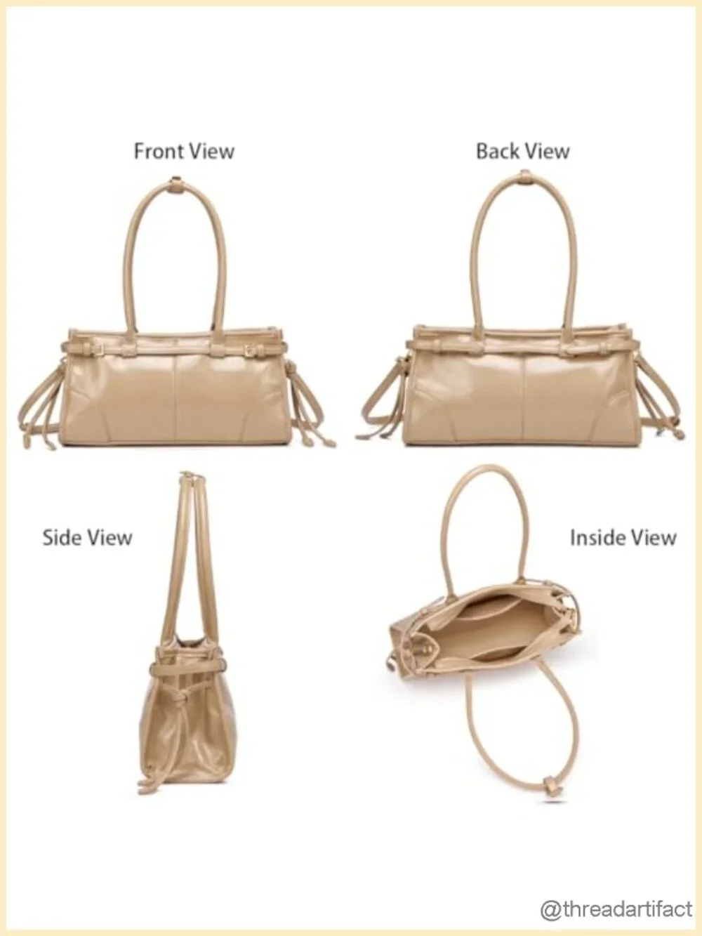 Faux Leather Structured Shoulder Crossbody Bag with Detachable Strap